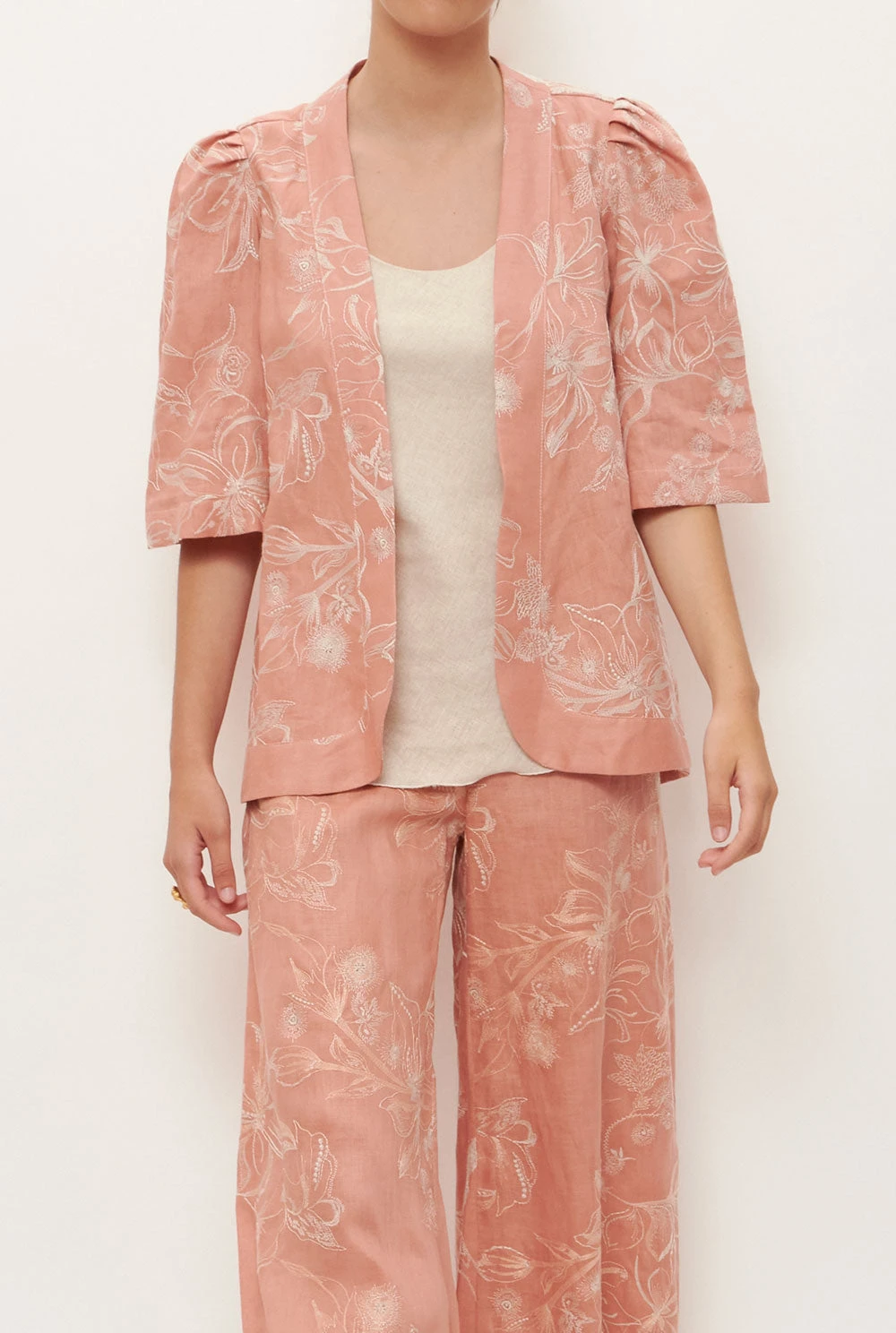 Linen Embroidered Jacket. Pre-Order 3 Linen Embroidered Jacket. Pre-Order