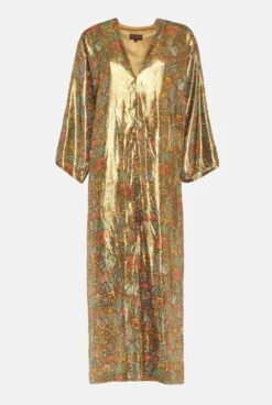Long Lurex Caftan Dress