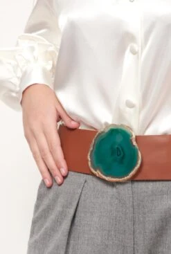 Maxi Belt - Camel Ágata Verde -Es Fascinante maxi belt camel agata verde belts ecue 313451