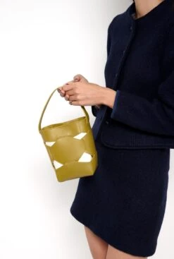 MINI PUZZLE TOTE | MUSTARD -Es Fascinante mini puzzle tote mustard shoulder bags moi sass 911299
