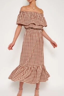 Miranda Skirt Vichy Marron