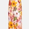 Multicolor Floral Print Midi Skirt -Es Fascinante multicolor floral print midi skirt skirts mirto 434759