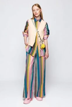 Multicolor Striped Cotton Shirt 8 Multicolor Striped Cotton Shirt -Es Fascinante multicolor striped cotton shirt shirts blouses mirto 107373