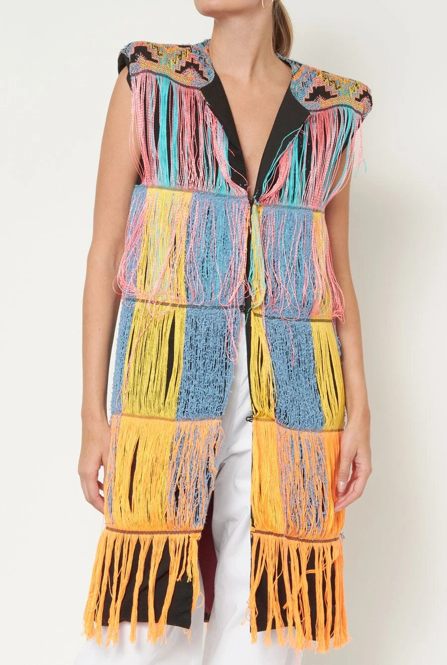 Multicolored Fringed Vest 4 Multicolored Fringed Vest - Imagen 2