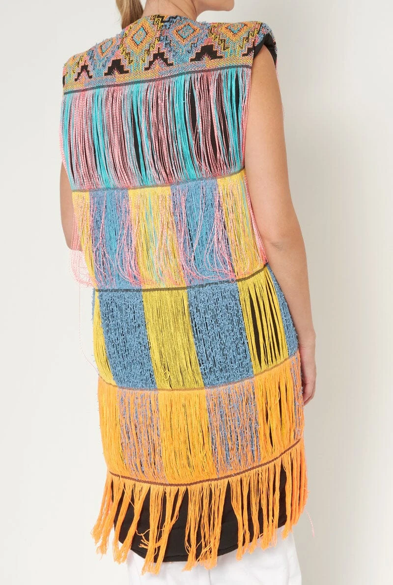Multicolored Fringed Vest 7 Multicolored Fringed Vest - Imagen 5