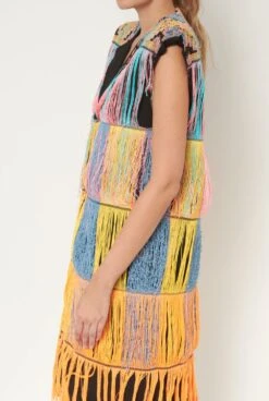 Multicolored Fringed Vest 10 Multicolored Fringed Vest -Es Fascinante multicolored fringed vest vests tete by odette 753039