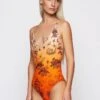 Orange Toile De Jouy Print Swimsuit -Es Fascinante orange toile de jouy print swimsuit swimwear mirto 638159