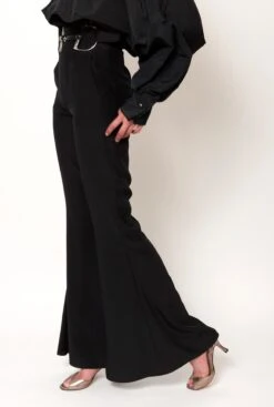 Pantalón Campana Con Cinturón A Juego -Es Fascinante pantalon campana con cinturon a juego pants malne 184540