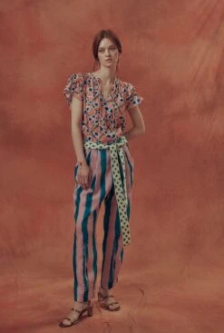 Pantalon En Lino Estampado "Marrakech”