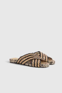 Castañer PAT/193 NEGRO/TOSTADO -Es Fascinante pat193 negrotostado flat sandals castaner 827096