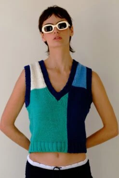 Patchwork Vest Oceane -Es Fascinante patchwork vest oceane vests carlota cahis 401229