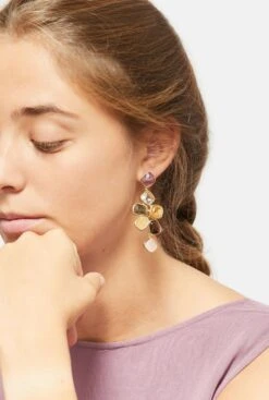 Pendientes Hydra Con Piedras Naturales Multicolor -Es Fascinante pendientes hydra con piedras naturales multicolor earrings coolook 238709