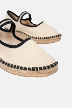 PEONIA ECRU-BLACK -Es Fascinante peonia ecru black espadrilles naguisa 996364