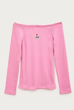 Pink Off-the-shoulder Tee