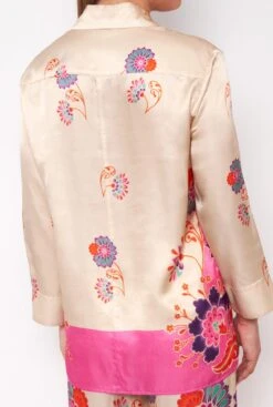 Pink Silk Blend Floral Print Blouse 11 Pink Silk Blend Floral Print Blouse -Es Fascinante pink silk blend floral print blouse shirts blouses mirto 123656