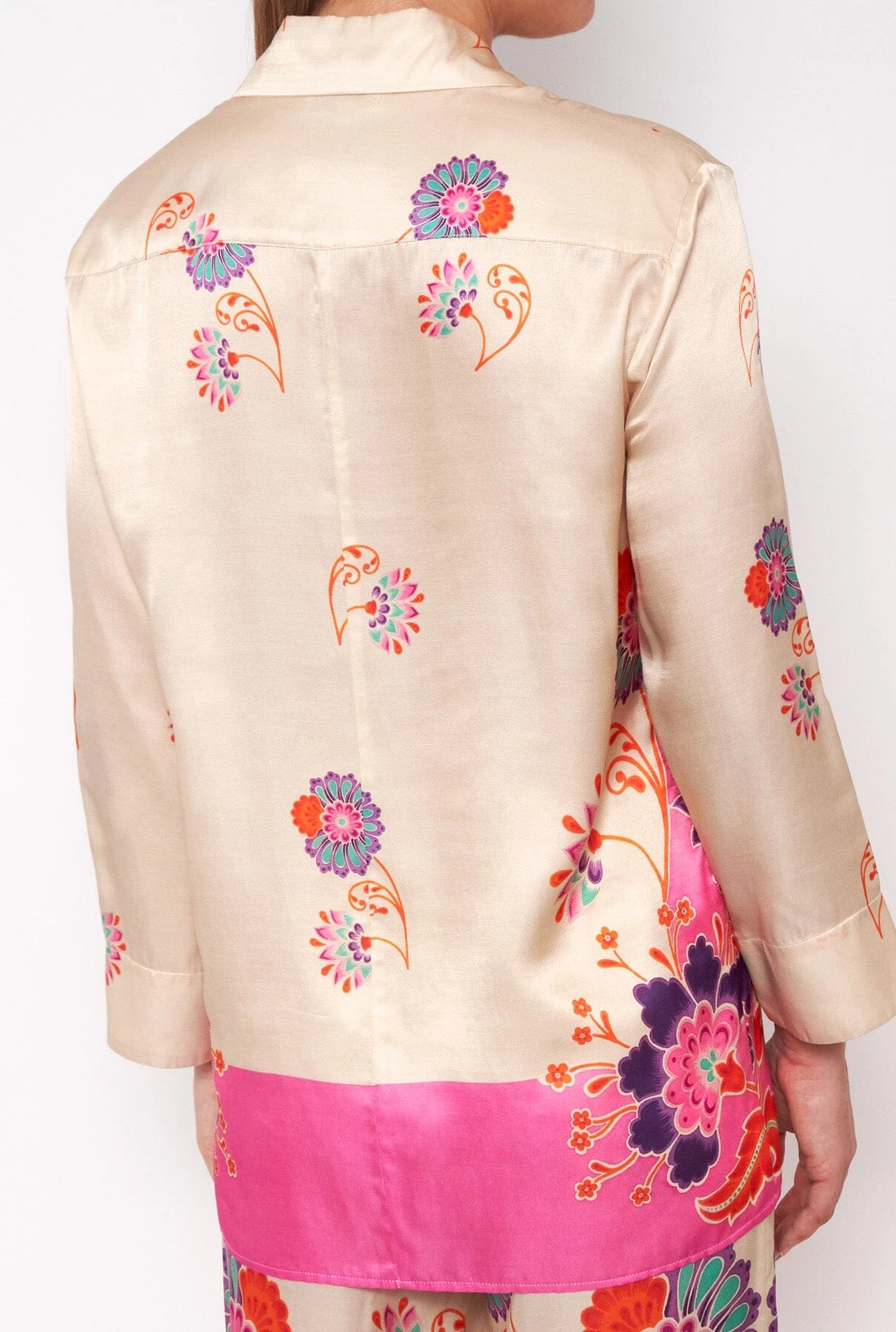 Pink Silk Blend Floral Print Blouse 7 Pink Silk Blend Floral Print Blouse - Imagen 5