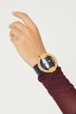 Pulsera SATURN Mettalic Blue Combinada Con Mettalic Gold -Es Fascinante pulsera saturn mettalic blue combinada con mettalic gold bracelets baltei studio 904029