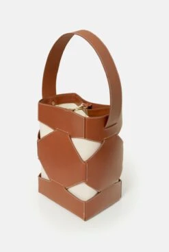 PUZZLE TOTE | BROWN -Es Fascinante puzzle tote brown shoulder bags moi sass 816768
