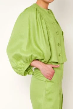 Rambla Linen Jacket - Green -Es Fascinante rambla linen jacket green jackets diddo madrid 976350