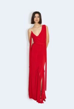Red Knit Long Dress