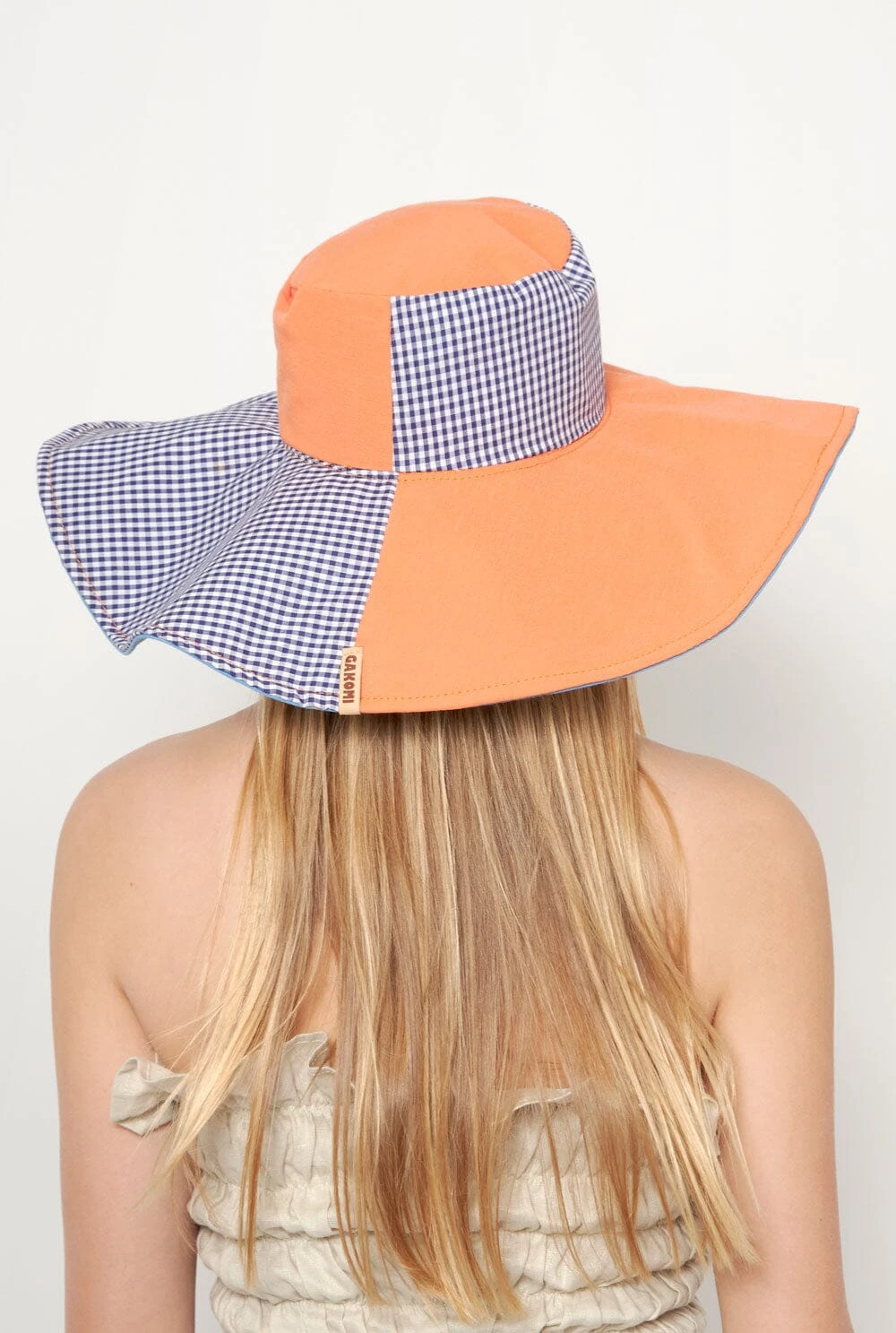 Reversible Block-Vichy Pamela Blue Orange 4 Reversible Block-Vichy Pamela Blue Orange - Imagen 2