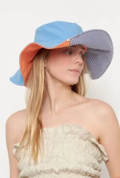 Reversible Block-Vichy Pamela Blue Orange 8 Reversible Block-Vichy Pamela Blue Orange -Es Fascinante reversible block vichy pamela blue orange hats gakomi 973866