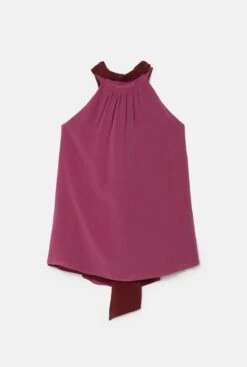 Halter Reversible Purple/Burgundy Top Natural Dye - Pre Order