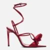 Sandalia Rose Raso Rojo -Es Fascinante sandalia rose raso rojo heels juan vidal 264125