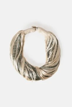 Silk Black Beige And White Nile Necklace