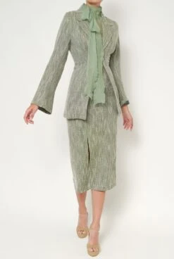 Soft Green Knit Blazer -Es Fascinante soft green knit blazer jackets habey club 780088