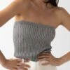 Strapless Top Grey -Es Fascinante strapless top grey t shirts tops the villa concept 514058