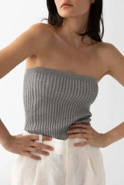 Strapless Top Grey