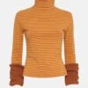 Striped Yellow Mustard Jumper -Es Fascinante striped yellow mustard jumper sweaters habey club 238547