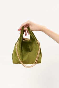 The Baby Julia Bag New Velvet Olive Green