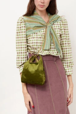 The Baby Julia Bag New Velvet Olive Green -Es Fascinante the baby julia bag new velvet olive green mini bags the bag lab 688476