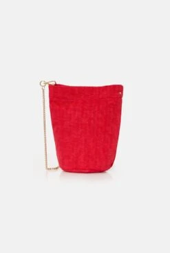 The Mini Cube Bag Raso Plisé Red