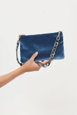 The Mini Gala Clutch New Velvet Blue 9 The Mini Gala Clutch New Velvet Blue -Es Fascinante the mini gala clutch new velvet blue ciel mini bags the bag lab 607962