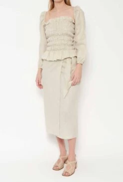 Falda Tiagua Beige -Es Fascinante tiagua skirt beige skirts alava brand 193212