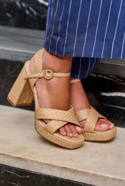 TIZIANA RAFIA 9,5CM -Es Fascinante tiziana rafia 95cm heels micuir 297071