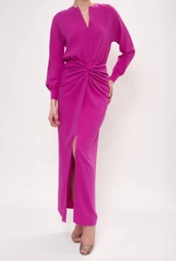 VESTIDO CREPE NUDO BUGANVILLA