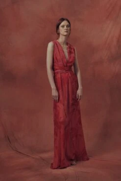 Vestido Cruzado Espalda Estampado "La Palmeraie"