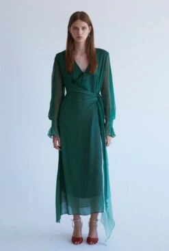 Vestido Midi Cruzado Verde