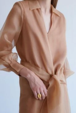 Vestido Midi Lazada Camel -Es Fascinante vestido midi lazada camel dresses miguel marinero 933401