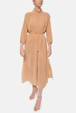 Valentina Beige Dress Natural Dye - Pre Order