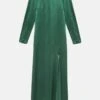 Vestido Verde Largo Raso -Es Fascinante vestido verde largo raso dress leandro cano 937219