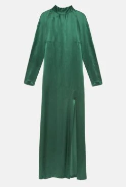 Vestido Verde Largo Raso