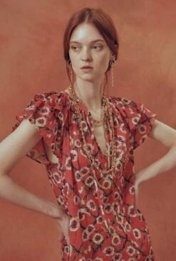 Vestido Volantes Estampado "Claveles" -Es Fascinante vestido volantes estampado claveles dresses ailanto 355683