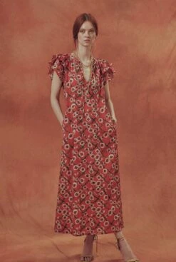 Vestido Volantes Estampado "Claveles"