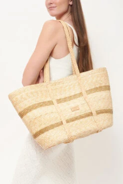 Capazo Hula Natural Y Mostaza De Paja De Trigo