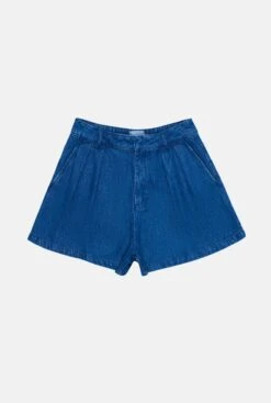 The New Society Woodland Denim Woman Short Blue